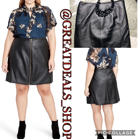 RACHEL Rachel Roy Dresses & Skirts - ‼️RACHEL ROY BLACK PLEATHER ZIP SKIRT